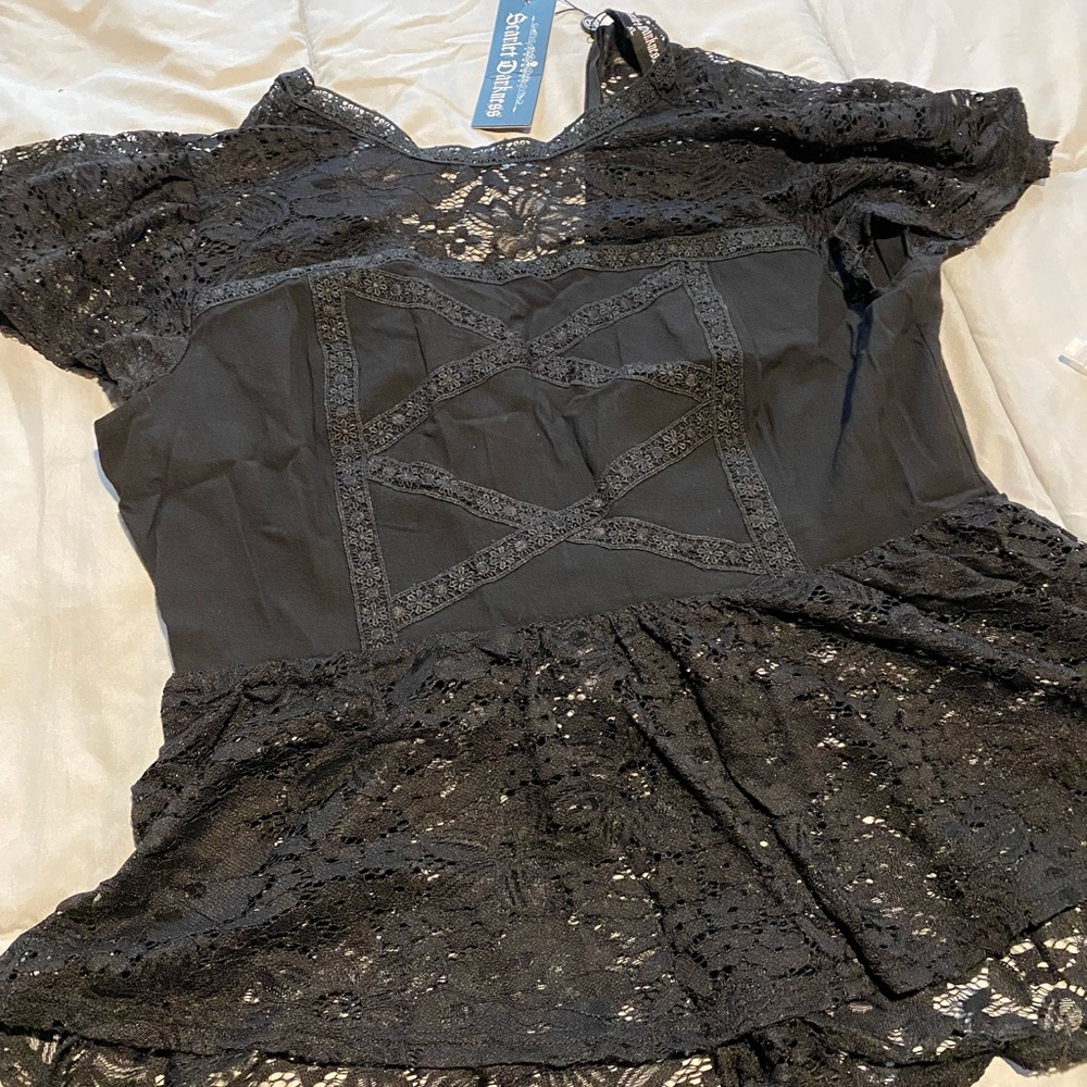New black lace top zipper back size xl scarlet darkness